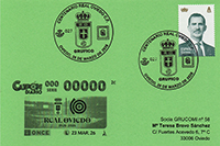 Tarjeta con el matasellos del Centenario del Real Oviedo