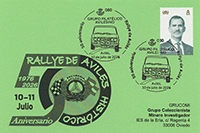 Tarjeta del Matasellos del 50 Rallye Avil�s Hist�rico. G. F. Avilesino.